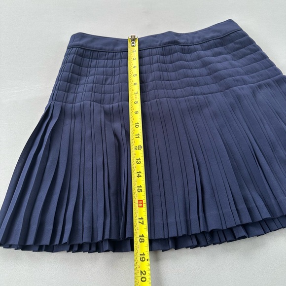 5 for $40 J.crew Pleated Skirt Women Size 10 Navy - Picture 4 of 7